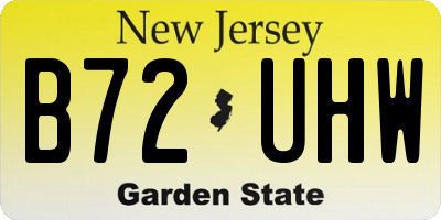 NJ license plate B72UHW