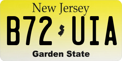 NJ license plate B72UIA