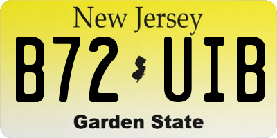 NJ license plate B72UIB