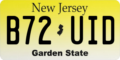 NJ license plate B72UID
