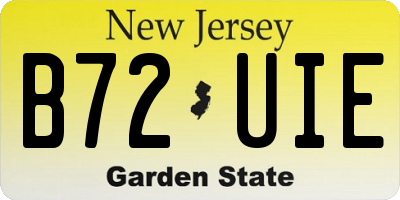 NJ license plate B72UIE