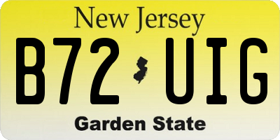NJ license plate B72UIG