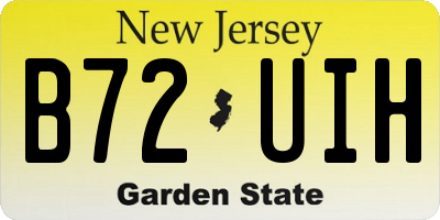 NJ license plate B72UIH