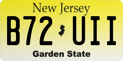 NJ license plate B72UII