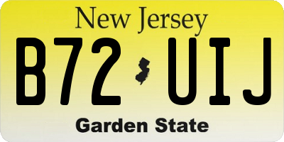 NJ license plate B72UIJ