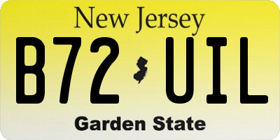 NJ license plate B72UIL