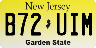 NJ license plate B72UIM