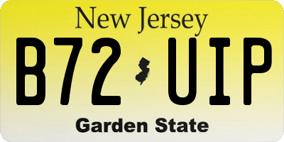 NJ license plate B72UIP