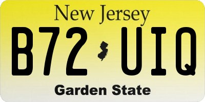 NJ license plate B72UIQ