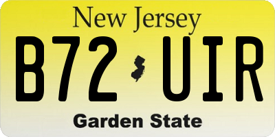 NJ license plate B72UIR