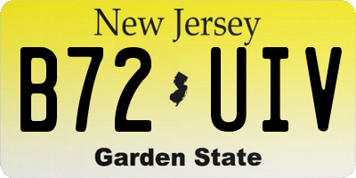 NJ license plate B72UIV