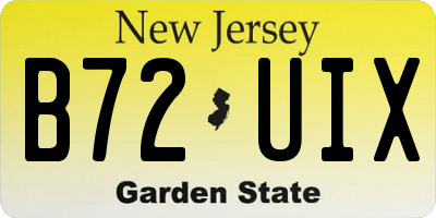 NJ license plate B72UIX
