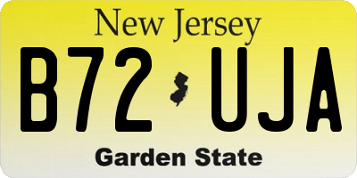 NJ license plate B72UJA