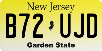 NJ license plate B72UJD
