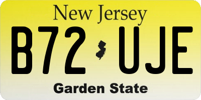 NJ license plate B72UJE