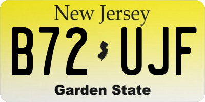 NJ license plate B72UJF