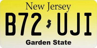 NJ license plate B72UJI