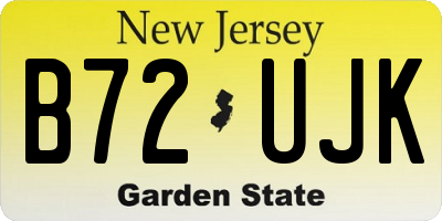 NJ license plate B72UJK