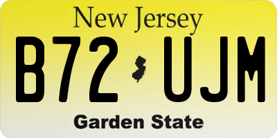 NJ license plate B72UJM