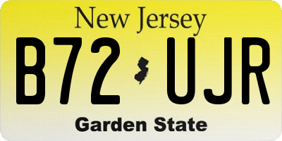 NJ license plate B72UJR