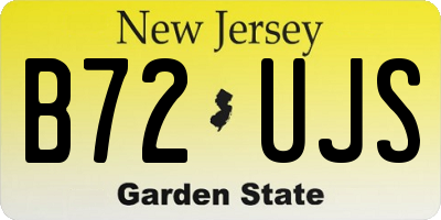 NJ license plate B72UJS