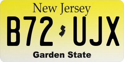 NJ license plate B72UJX