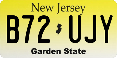 NJ license plate B72UJY