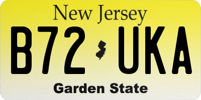 NJ license plate B72UKA