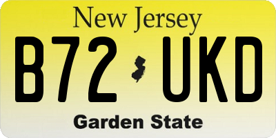 NJ license plate B72UKD