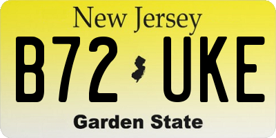 NJ license plate B72UKE