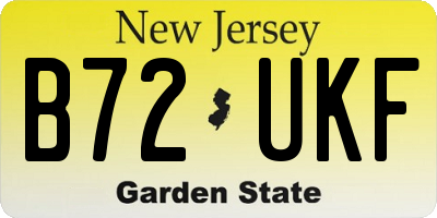 NJ license plate B72UKF