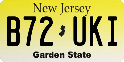 NJ license plate B72UKI