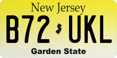 NJ license plate B72UKL