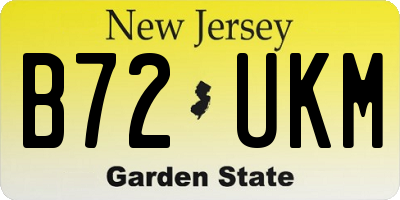 NJ license plate B72UKM