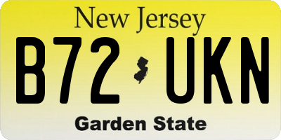 NJ license plate B72UKN