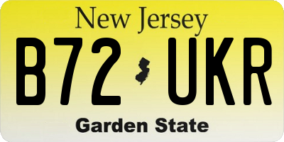 NJ license plate B72UKR