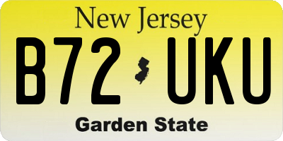 NJ license plate B72UKU