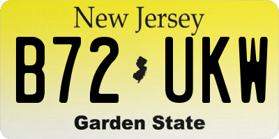 NJ license plate B72UKW