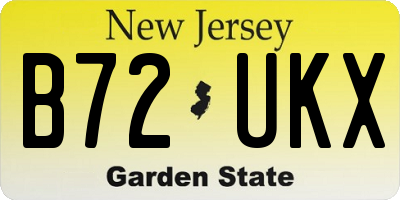 NJ license plate B72UKX