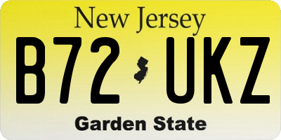 NJ license plate B72UKZ