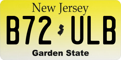 NJ license plate B72ULB