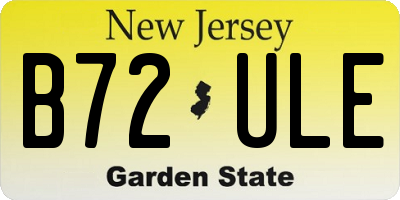 NJ license plate B72ULE