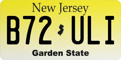 NJ license plate B72ULI