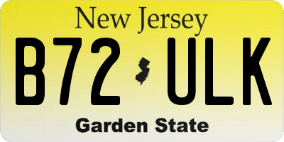 NJ license plate B72ULK