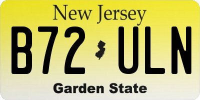 NJ license plate B72ULN