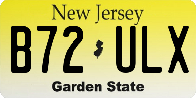 NJ license plate B72ULX