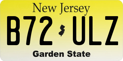 NJ license plate B72ULZ