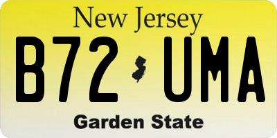 NJ license plate B72UMA