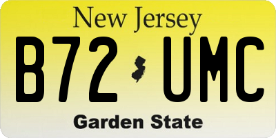 NJ license plate B72UMC