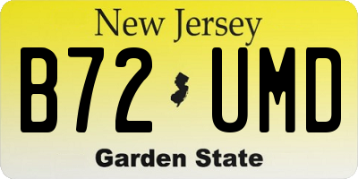 NJ license plate B72UMD